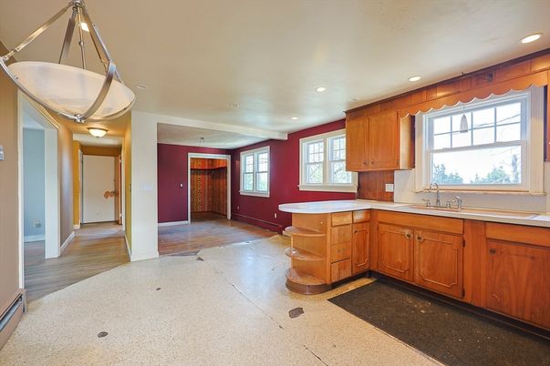 Interior, Kitchen, Recessed Lighting, Wood Texture Flooring