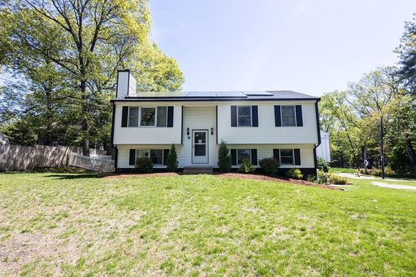 Backyard, Exterior, Facade, Solar Panels, Raised Ranch