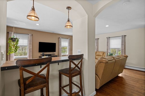Interior, Pendant Lights, Recessed Lighting, Wood Texture Flooring