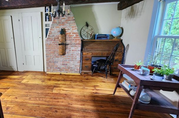 Interior, Stone Walls, Wood Texture Flooring