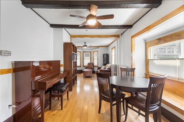 Dining room, Interior, Living room, Piano, Wood Texture Flooring