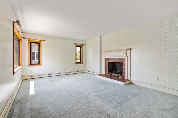 Empty room, Fireplace, Interior