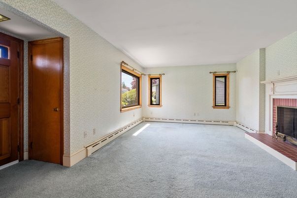 Empty room, Fireplace, Interior