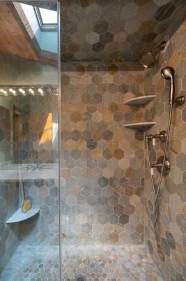 Bathroom, Glass Shower, Interior, Stone Walls