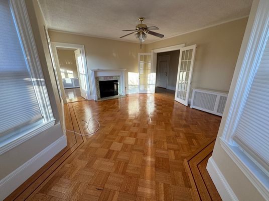 Empty room, Fireplace, Interior, Wood Texture Flooring