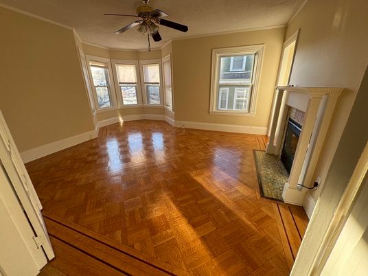 Empty room, Fireplace, Interior, Wood Texture Flooring