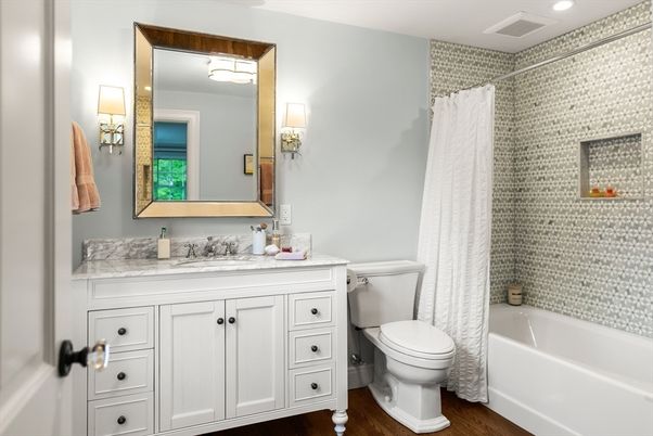 Bathroom, Interior, Wood Texture Flooring