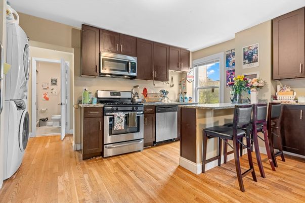 Interior, Kitchen, Stainless Steel Appliances, Wood Texture Flooring
