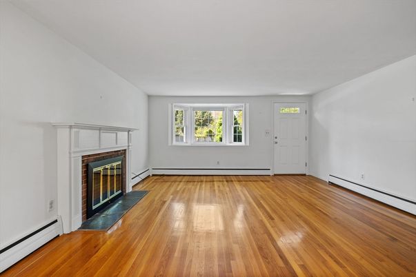 Empty room, Fireplace, Interior, Wood Texture Flooring