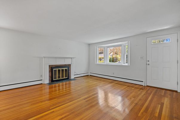 Empty room, Fireplace, Interior, Wood Texture Flooring