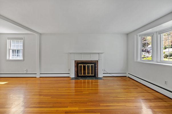 Empty room, Fireplace, Interior, Wood Texture Flooring