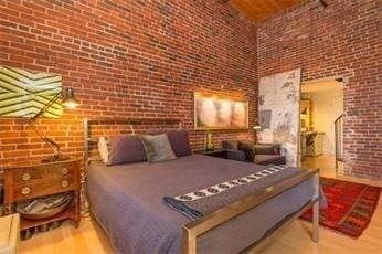 Bedroom, Interior, Stone Walls, Wooden Ceilings, Wood Texture Flooring