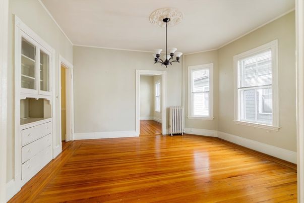 Chandelier, Empty room, Interior, Pendant Lights, Wood Texture Flooring