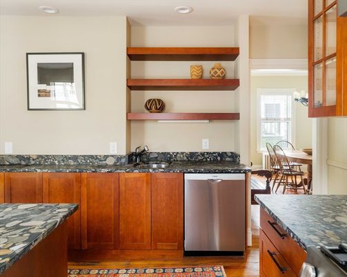Interior, Kitchen, Recessed Lighting, Wood Texture Flooring
