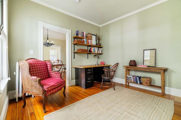 Chandelier, Home Office, Interior, Wood Texture Flooring