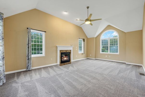 Empty room, Fireplace, Interior, Recessed Lighting