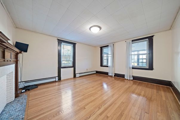 Empty room, Fireplace, Interior, Wood Texture Flooring