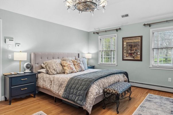 Bedroom, Chandelier, Interior, Wood Texture Flooring