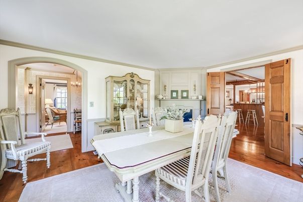 Dining room, Interior, Wood Texture Flooring