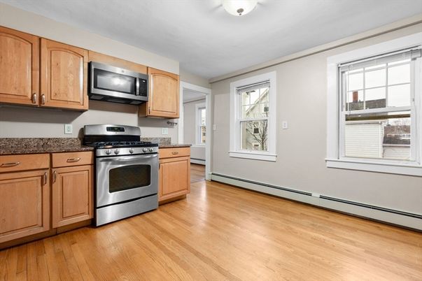Interior, Kitchen, Stainless Steel Appliances, Wood Texture Flooring