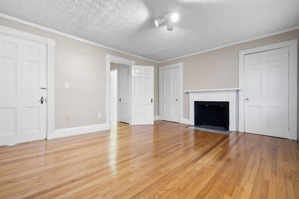 Empty room, Fireplace, Interior, Wood Texture Flooring