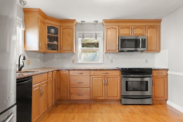 Interior, Kitchen, Stainless Steel Appliances, Wood Texture Flooring