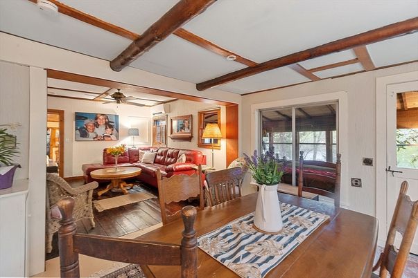 Dining room, Interior, Living room, Wooden Beams, Wood Texture Flooring