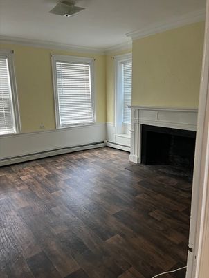 Empty room, Fireplace, Interior, Wood Texture Flooring