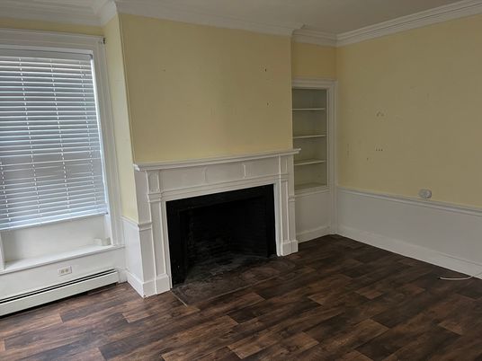 Empty room, Fireplace, Interior, Wood Texture Flooring