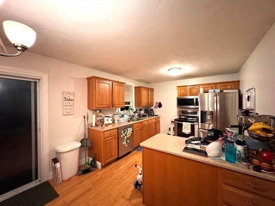 Interior, Kitchen, Stainless Steel Appliances, Wood Texture Flooring