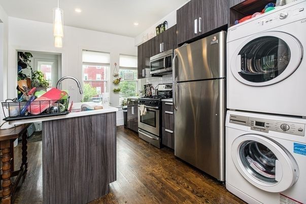 Interior, Kitchen, Pendant Lights, Recessed Lighting, Utility Closets, Washer, Wood Texture Flooring