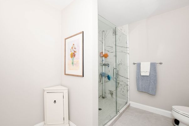 Bathroom, Glass Shower, Interior, Marble Walls
