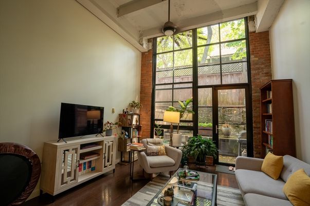 Interior, Living room, Stone Walls, Wood Texture Flooring