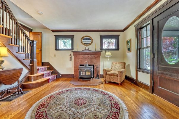 Fireplace, Interior, Wood Texture Flooring
