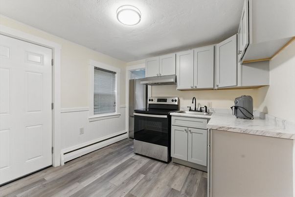 Interior, Kitchen, Stainless Steel Appliances, Wood Texture Flooring