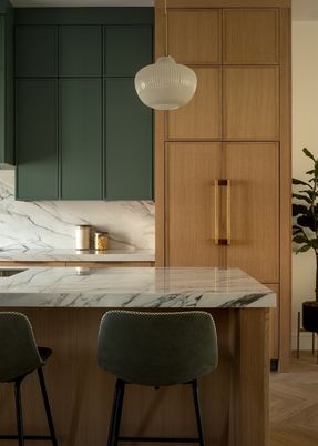 Interior, Kitchen, Pendant Lights, Wood Texture Flooring