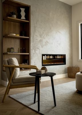 Fireplace, Home Office, Interior, Wood Texture Flooring