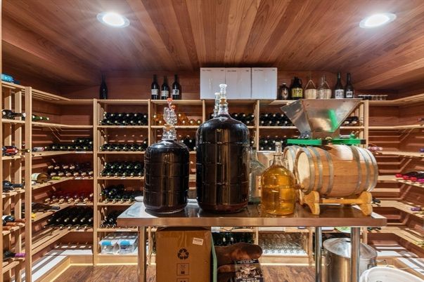 Interior, Recessed Lighting, Wine Storage, Wooden Ceilings, Wood Texture Flooring