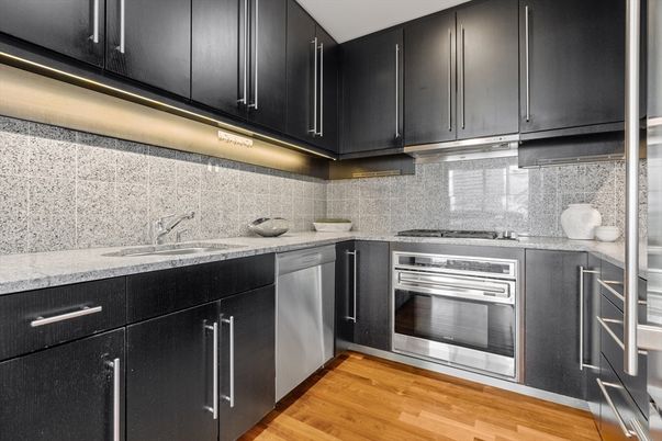 Interior, Kitchen, Stainless Steel Appliances, Wood Texture Flooring