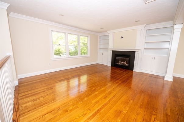 Empty room, Fireplace, Interior, Wood Texture Flooring
