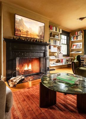 Fireplace, Interior, Living room, Wood Texture Flooring