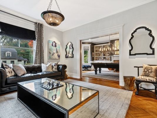 Chandelier, Interior, Living room, Pendant Lights, Wood Texture Flooring