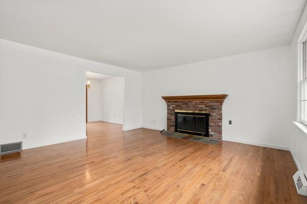 Empty room, Fireplace, Interior, Wood Texture Flooring