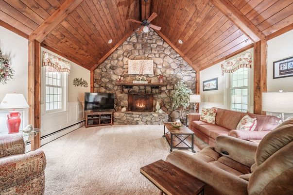 Fireplace, Interior, Living room, Stone Walls, Wooden Beams, Wooden Ceilings