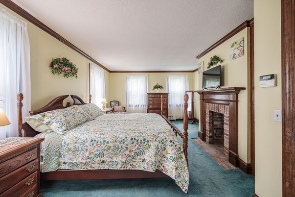 Bedroom, Fireplace, Interior