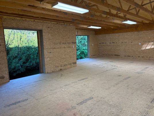 Empty room, Interior, Stone Walls, Wooden Beams, Wooden Walls