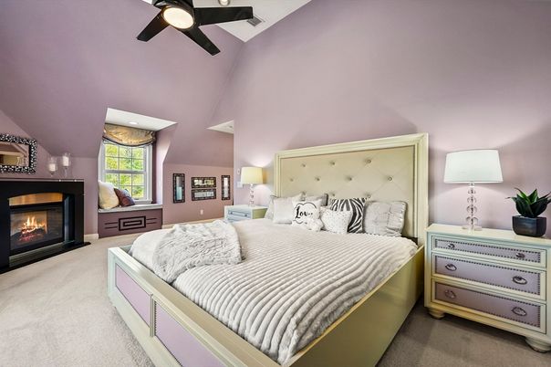 Bedroom, Fireplace, Interior