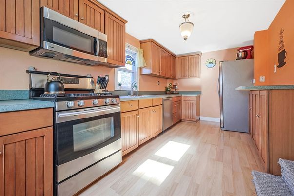 Interior, Kitchen, Stainless Steel Appliances, Wood Texture Flooring