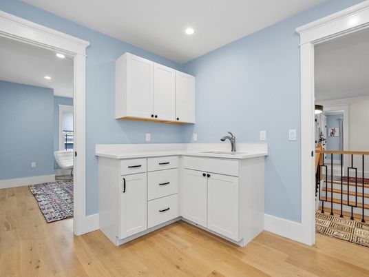 Bathroom, Interior, Recessed Lighting, Wood Texture Flooring