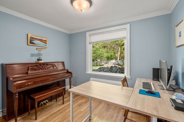 Home Office, Interior, Piano, Wood Texture Flooring